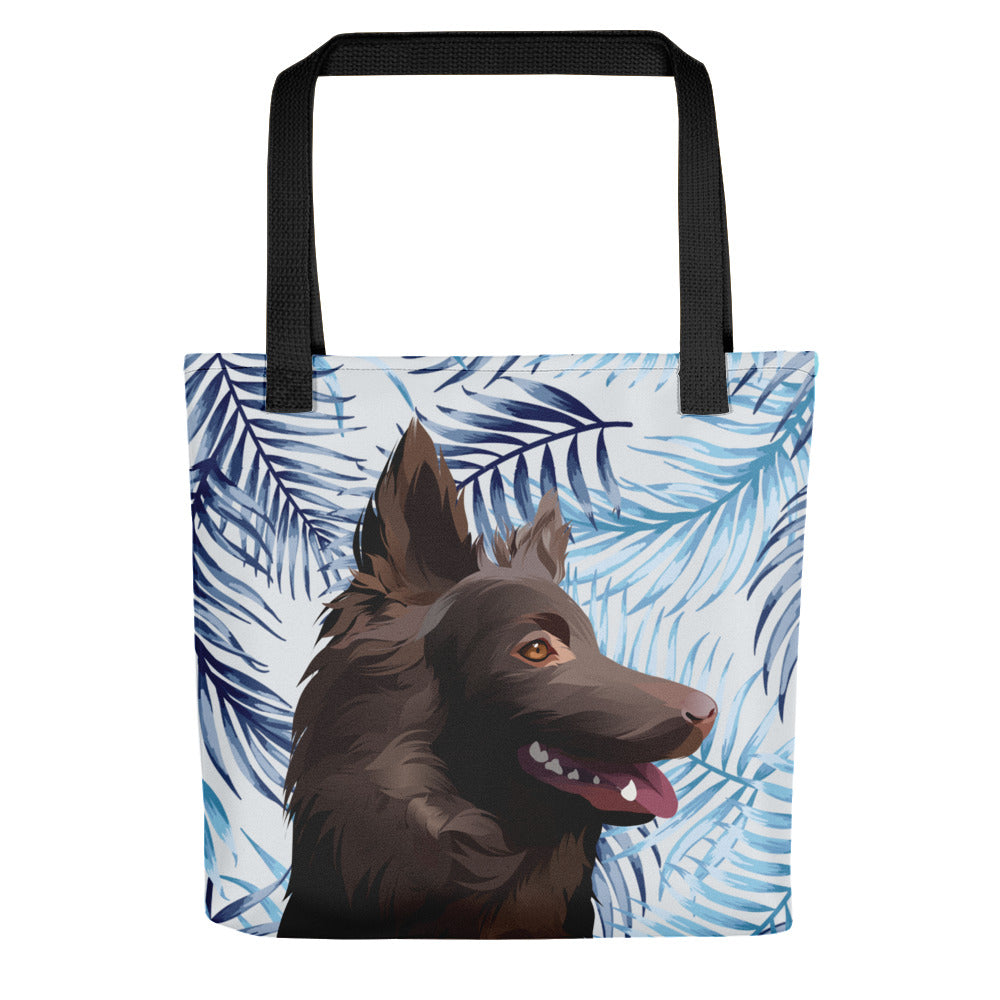 Custom Pet Art Tote Bag with Pattern Background