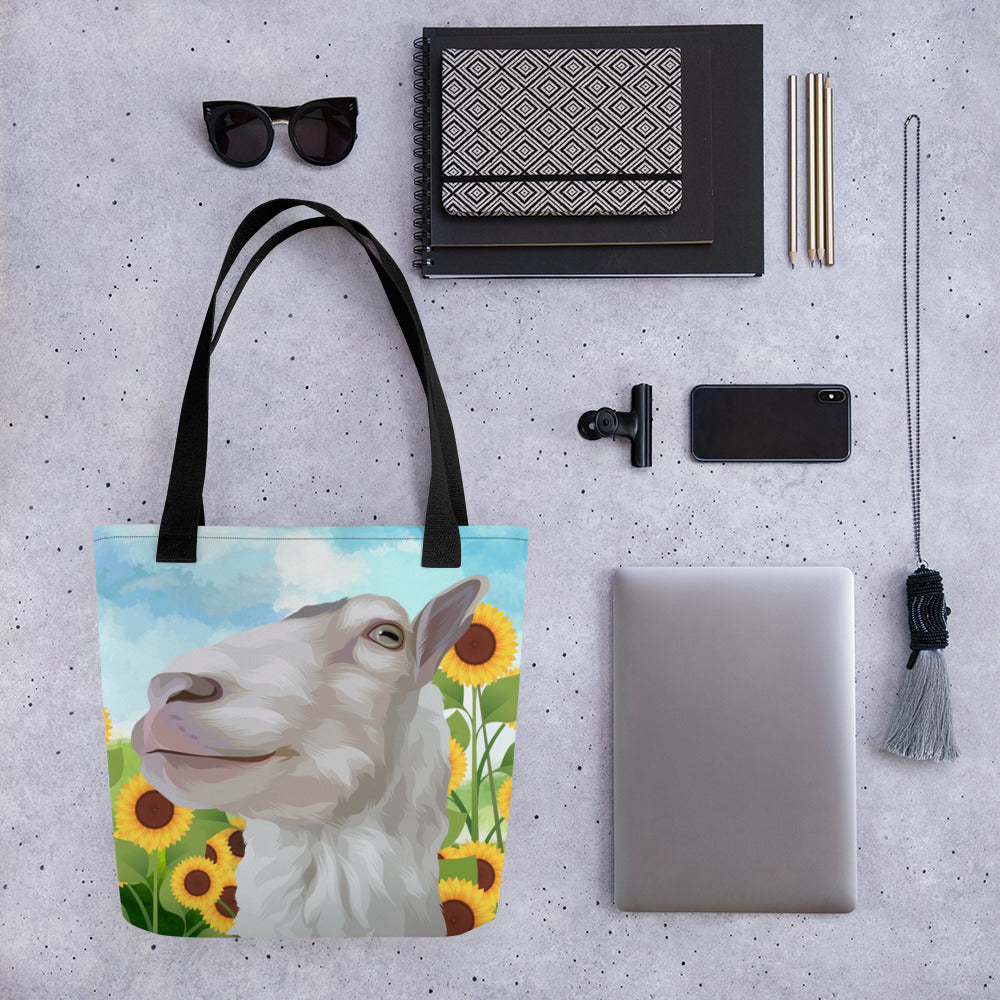 Custom Pet Art Tote Bag with Scenery Background