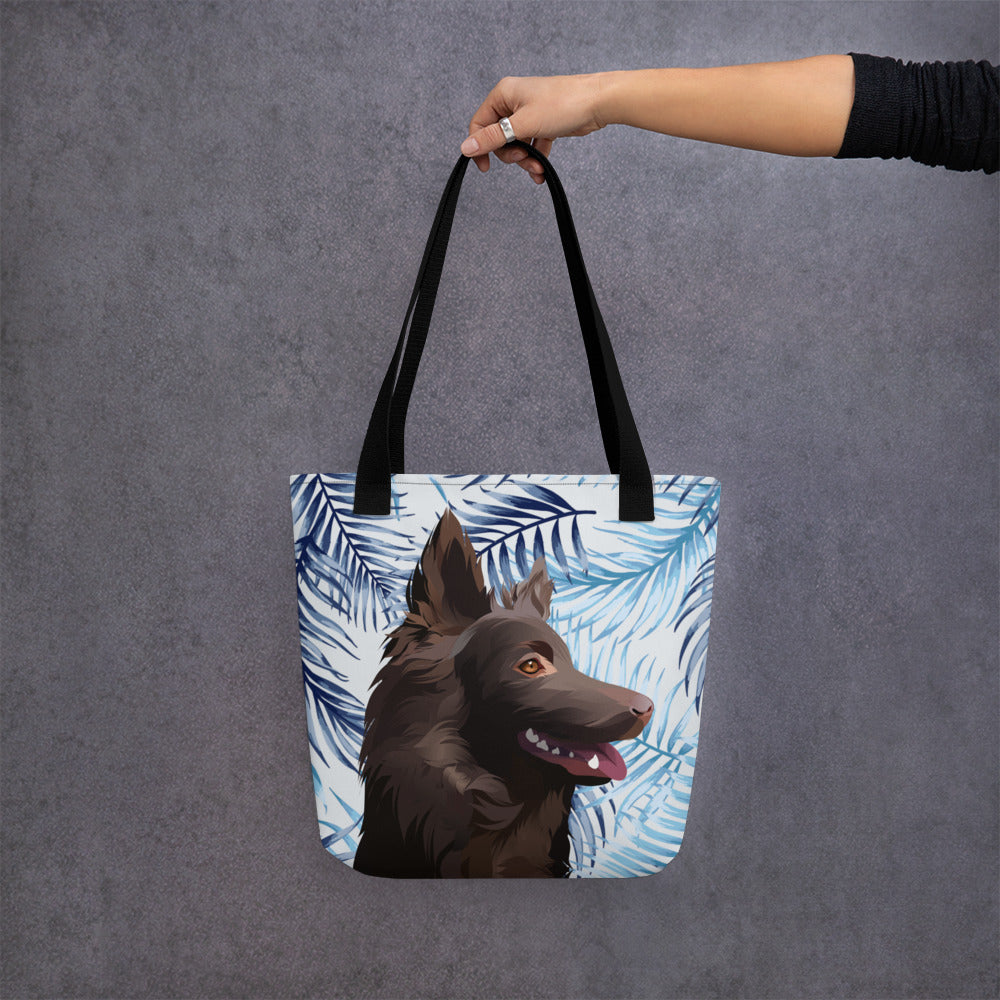 Custom Pet Art Tote Bag with Pattern Background