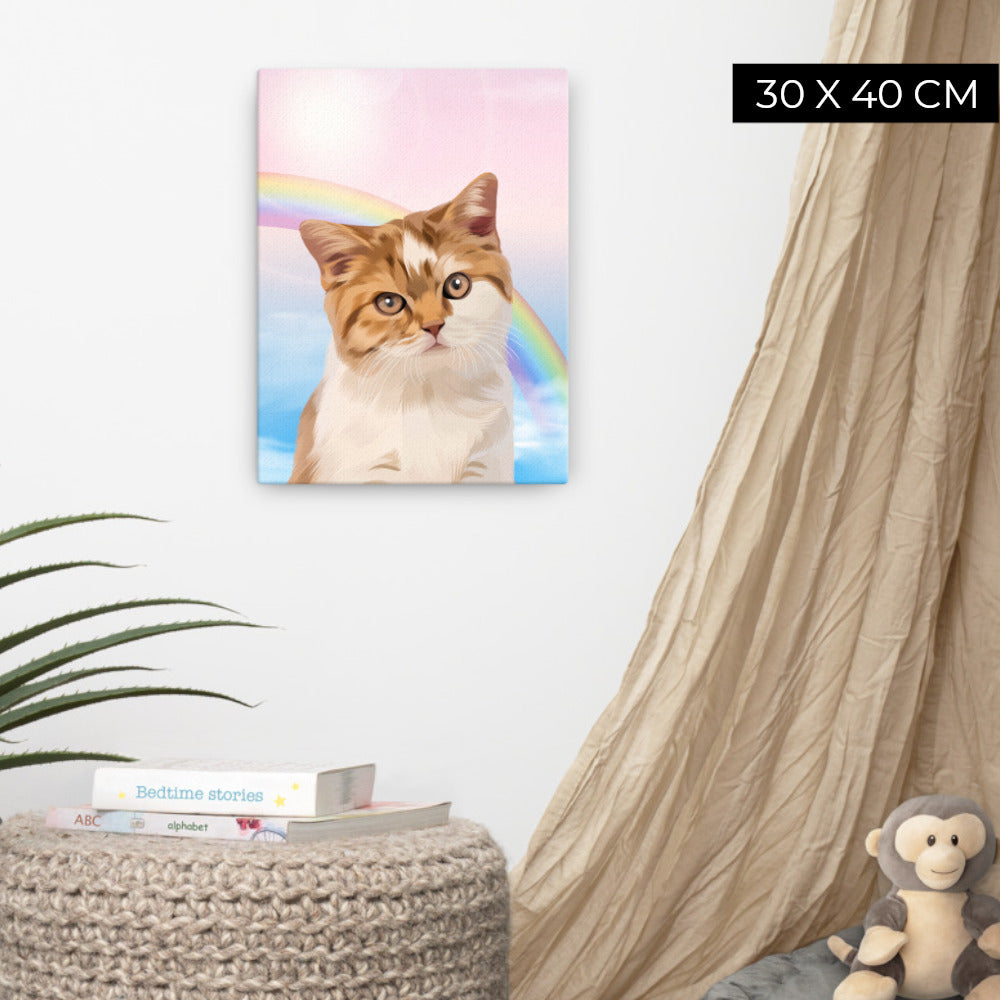 Custom Pet Art Canvas with Scenery Background