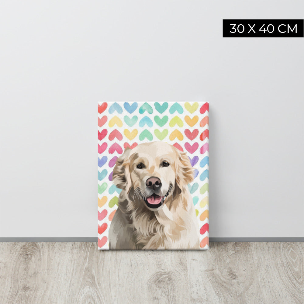 Custom Pet Art Canvas with Pattern Background