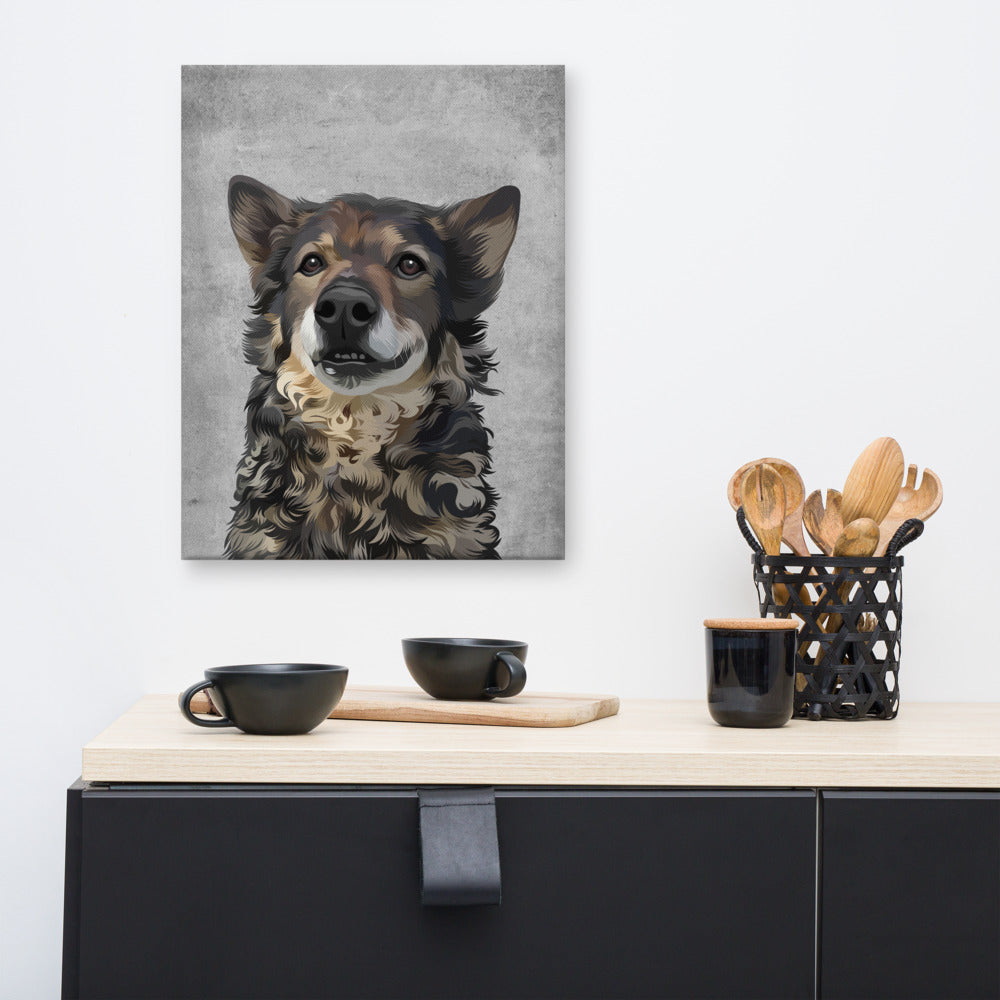 Custom Pet Art Canvas with Pattern Background