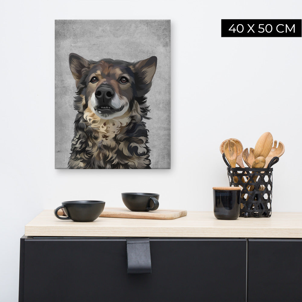 Custom Pet Art Canvas with Pattern Background