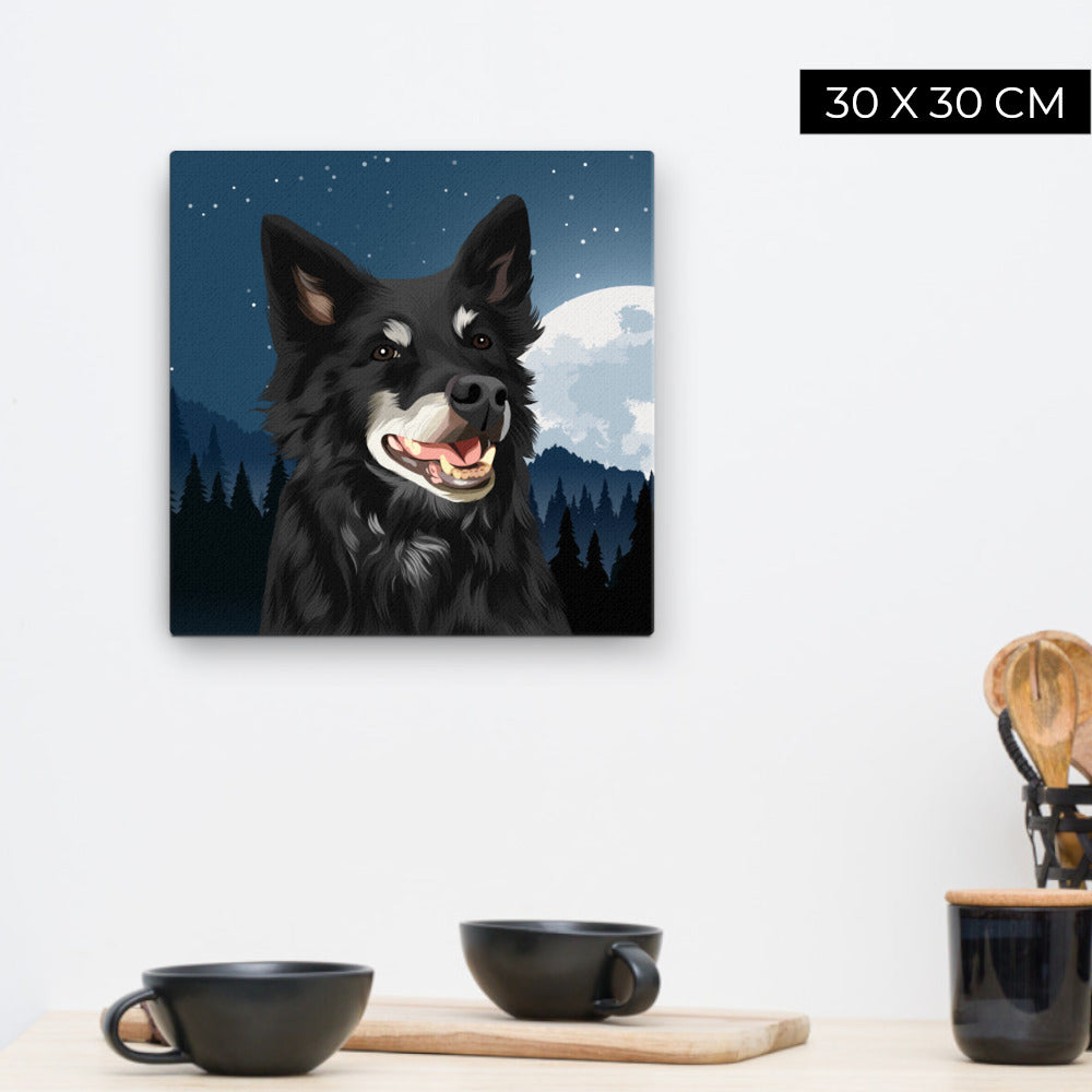 Custom Pet Art Canvas with Scenery Background