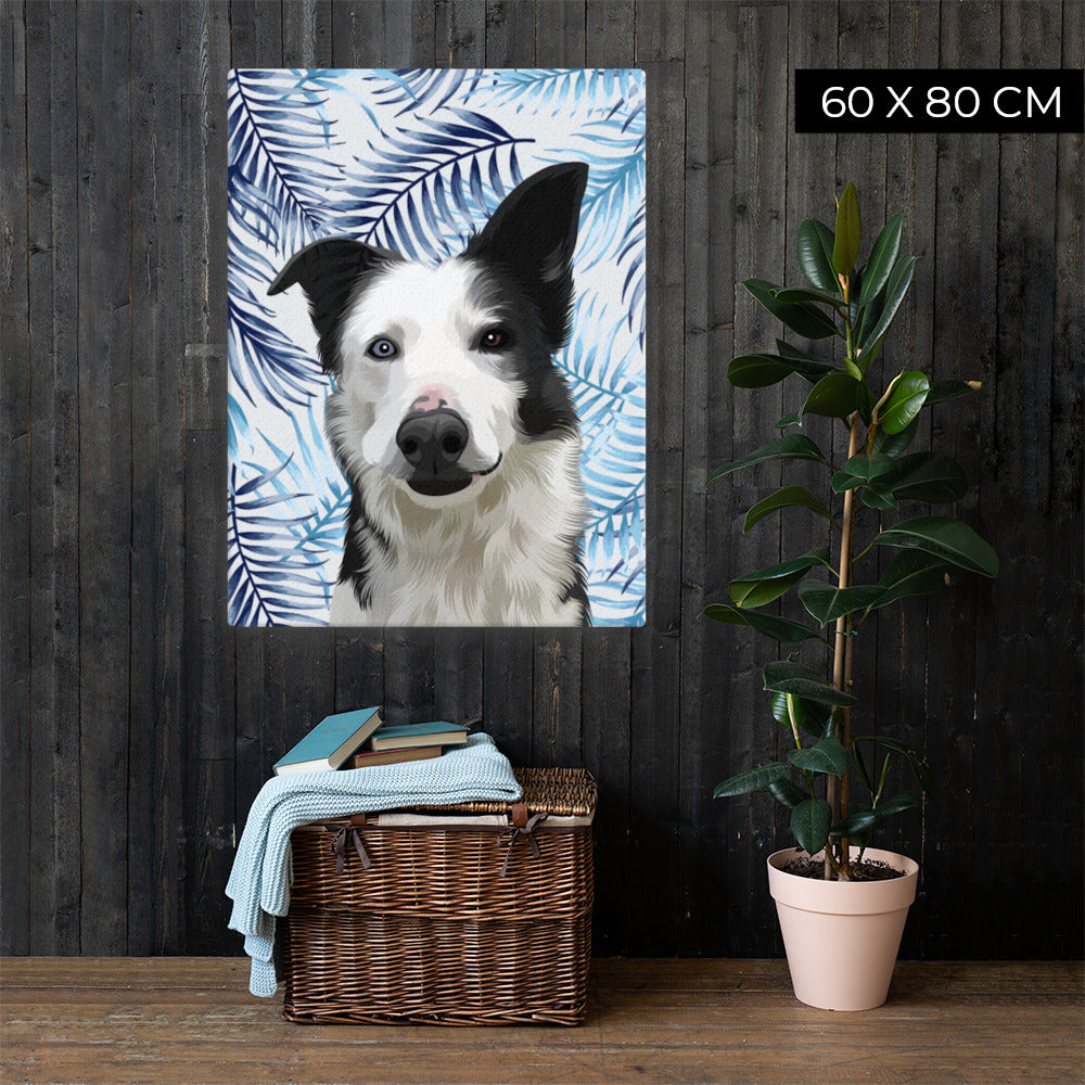 Custom Pet Art Canvas with Pattern Background