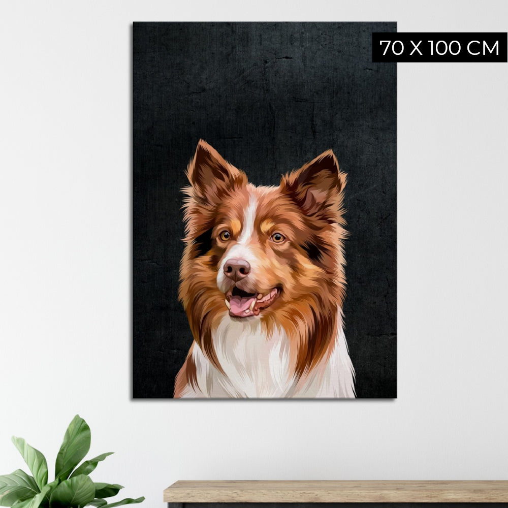 Custom Pet Art Canvas with Pattern Background