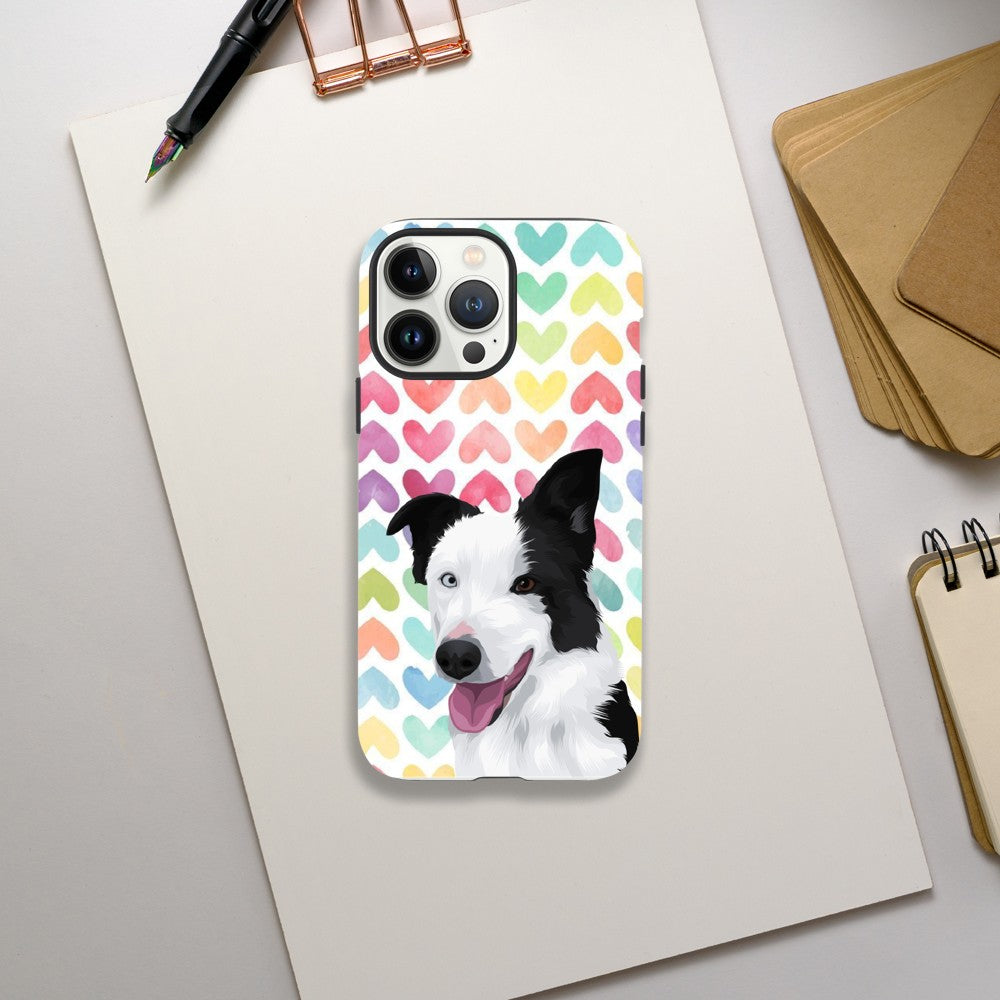 Custom Pet Art Tough Case with Pattern Background