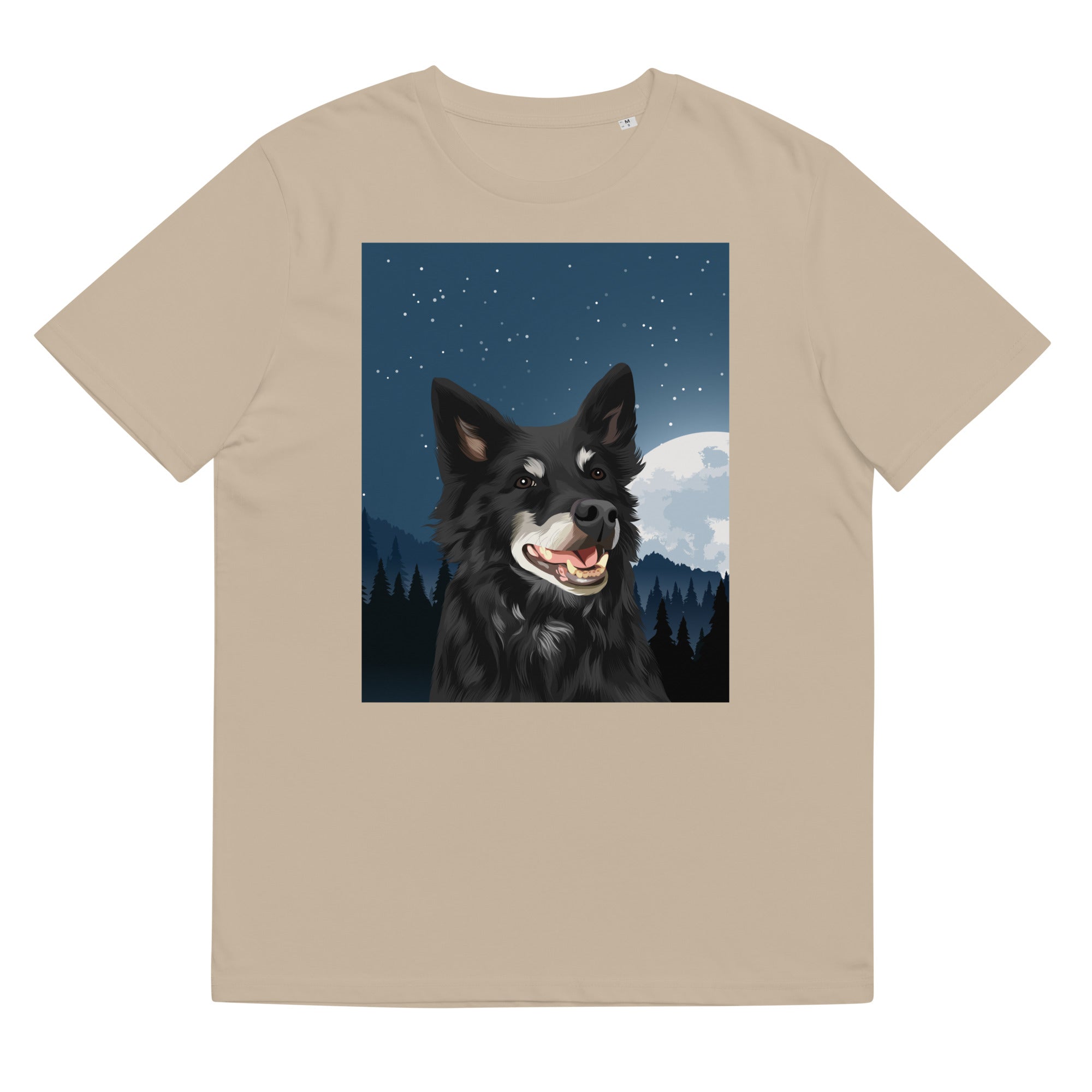 Custom Pet Art Unisex Organic Cotton T-Shirt with Scenery Background